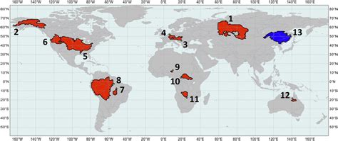 Map of the catchments analyzed in section 3c (Fig. 7), where the... | Download Scientific Diagram