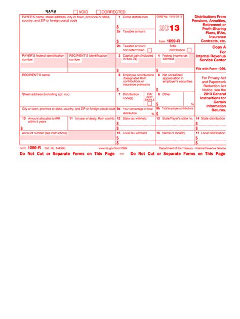 2013 Form IRS 1099-R Fill Online, Printable, Fillable, Blank - pdfFiller