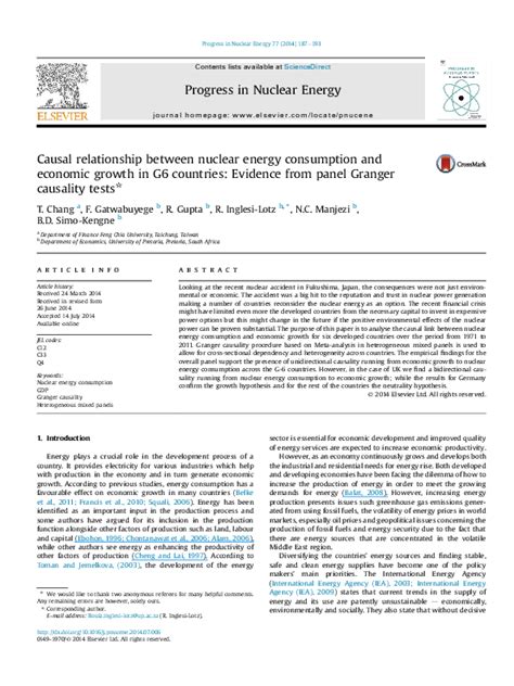 (PDF) Causal relationship between nuclear energy consumption and economic growth in G6 countries ...