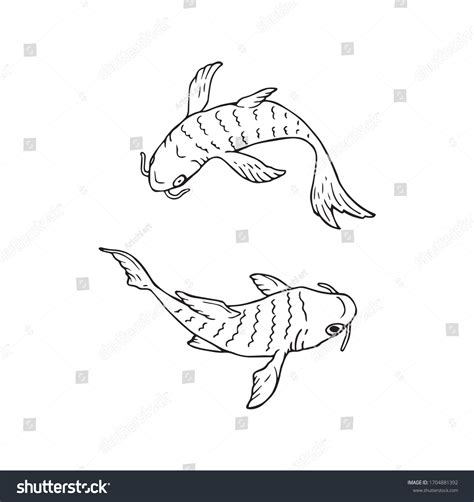 Fish Swim Water Hand Drawn Logo Stock Vector (Royalty Free) 1704881392 ...