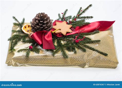 Holiday Gift Boxes Decorated with Red Ribbon Stock Image - Image of ...