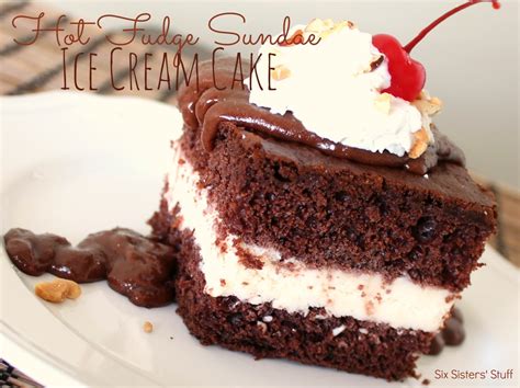 Hot Fudge Sundae Ice Cream Cake Recipe | Six Sisters' Stuff