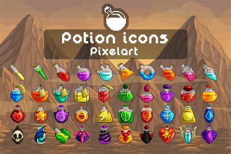 Potion Icons Pixel Art - CraftPix.net