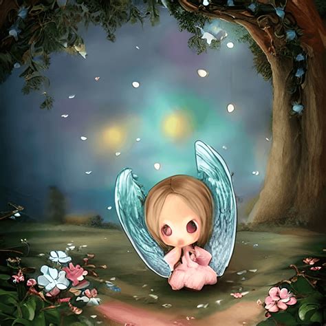 Cute Little Angel Nursery Art · Creative Fabrica