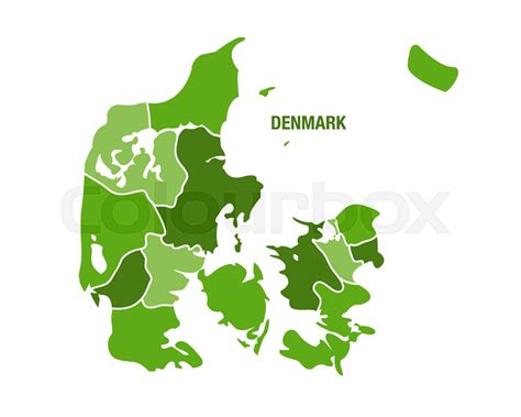 Denmark map with regions | Stock vector | Colourbox