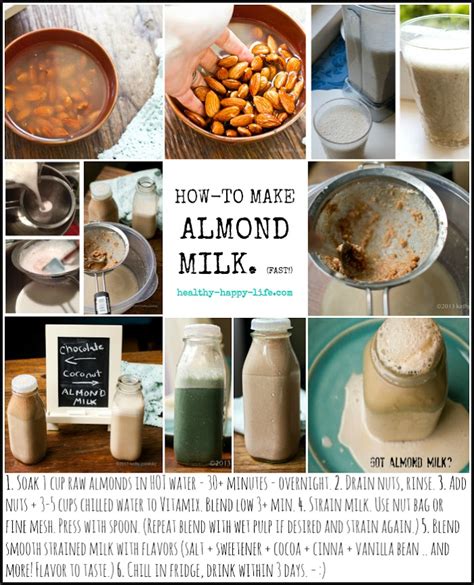 Fast, Easy Almond Milk Recipe! - HealthyHappyLife.com