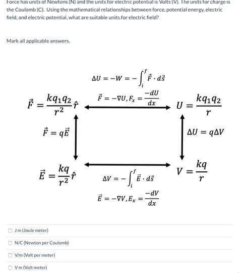 Solved Force has units of Newtons (N) and the units for | Chegg.com