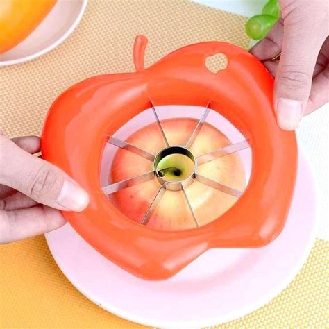 Pack Of 2 - Plastic Apple Cutter / Stainless Steel Apple Core Cutter ...