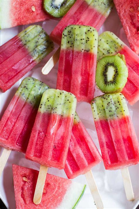 Kiwi Watermelon Fruit Popsicles | Food with Feeling