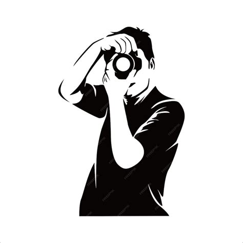 Premium Vector | Photograph silhouette. people use camera vector illustration. professional ...