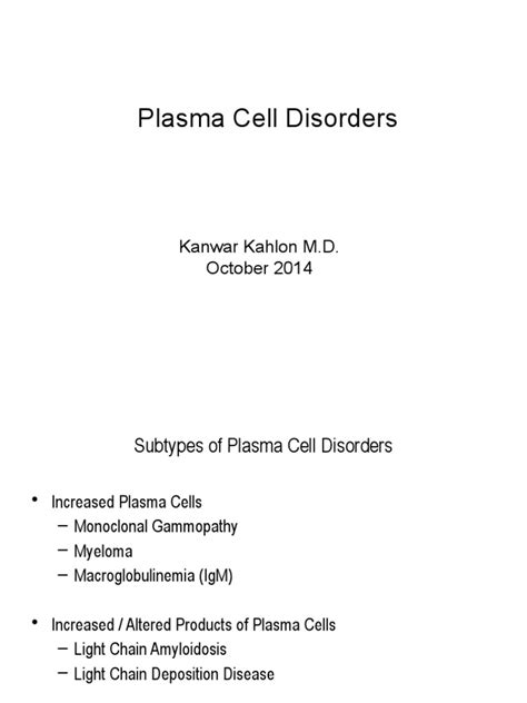 Plasma Cell Disorders | PDF | Multiple Myeloma | B Cell