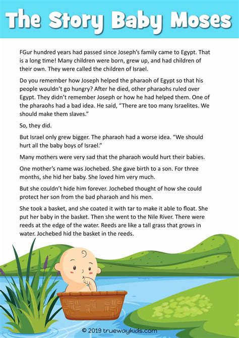 Baby Moses Bible lesson for under 5s - Trueway Kids