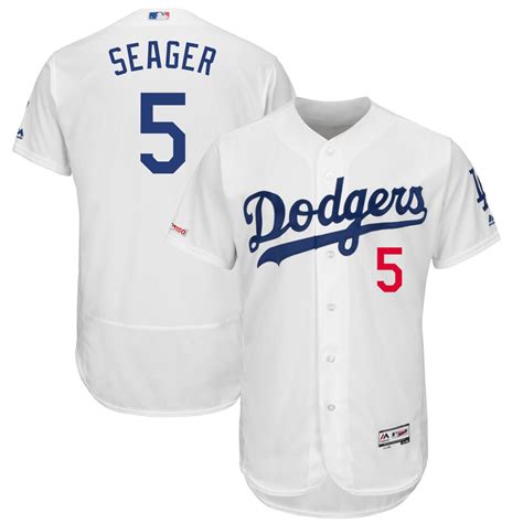 Men's Los Angeles Dodgers Corey Seager Majestic Home White Flex Base Authentic Collection Player ...