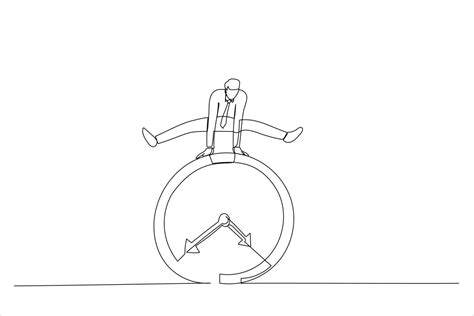 Cartoon of businessman employee worker jump over time passing clock ...