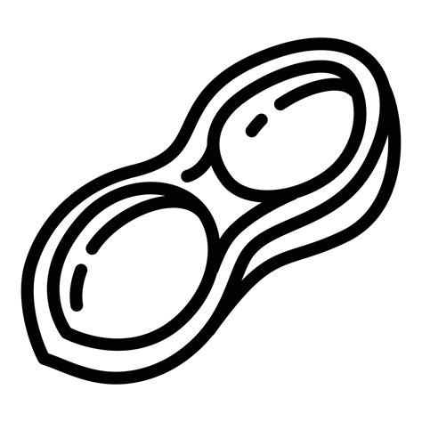 Half peanut shell icon, outline style 14275710 Vector Art at Vecteezy