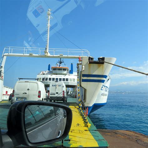 Driving onto the Messina ferry - it was a 'strait' crossing!