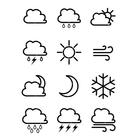 Weather forecast icon design with line art style. design for ...