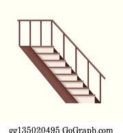 41 Modern Steel Staircases And Wood Clip Art | Royalty Free - GoGraph