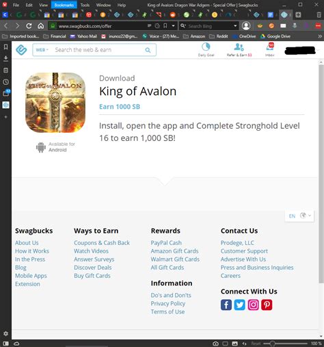 If the King of Avalon offer comes back, I highly suggest that you don't do it : r/SwagBucks