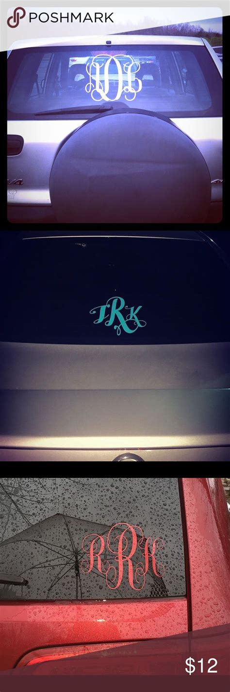 Custom Monogram Window Decals ️ I make custom vinyl window decals for cars! I can do any ...