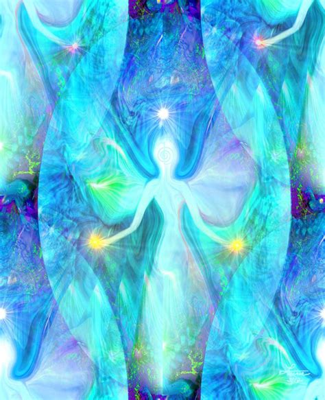Teal Decor, Reiki Angel, Aura Healing Spiritual Art Print "Aura Angel ...