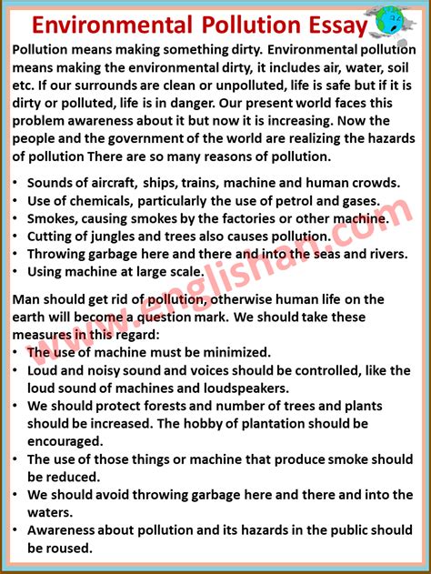 Englishan - Environmental Pollution Essay | Article on...