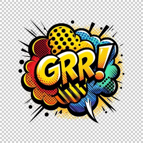 Comic book grr sound effect isolated on transparent background ...