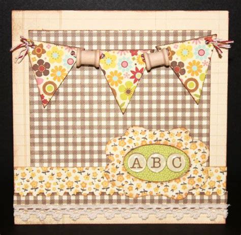 an image of a card with flowers and bunting