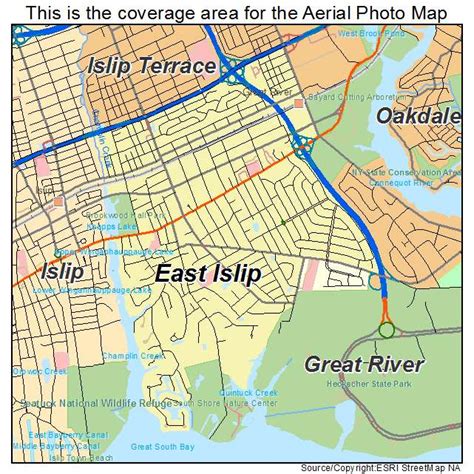 Aerial Photography Map of East Islip, NY New York