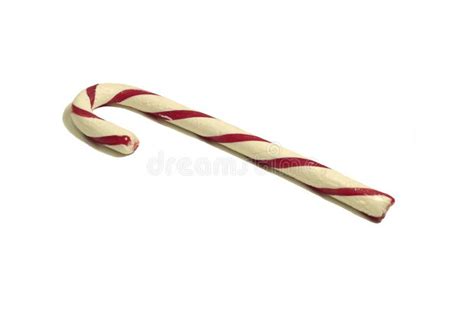 A Single Red and White Striped Candy Cane Isolated on White. Stock Photo - Image of traditional ...