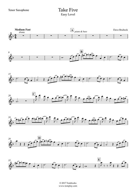 Tenor Sax Songs Easy at Priscilla Anderson blog