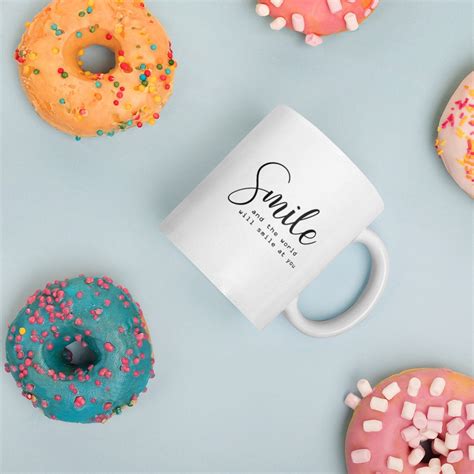 Smile Mug smile coffee mug smile and the world will smile at | Etsy