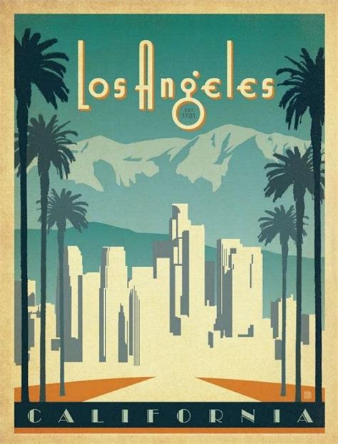 Los Angeles Deco Style Travel Poster Art REPRO Vintage Retro Poster, Old Poster, Retro Travel ...