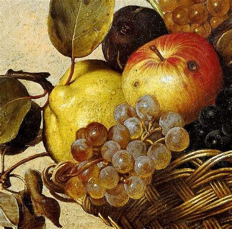 Caravaggio 'Basket of Fruit' (detail) c.1599 | Caravaggio basket of ...