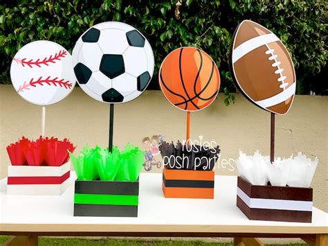 Sports Theme Centerpiece Sports Party Sports Birthday Soccer