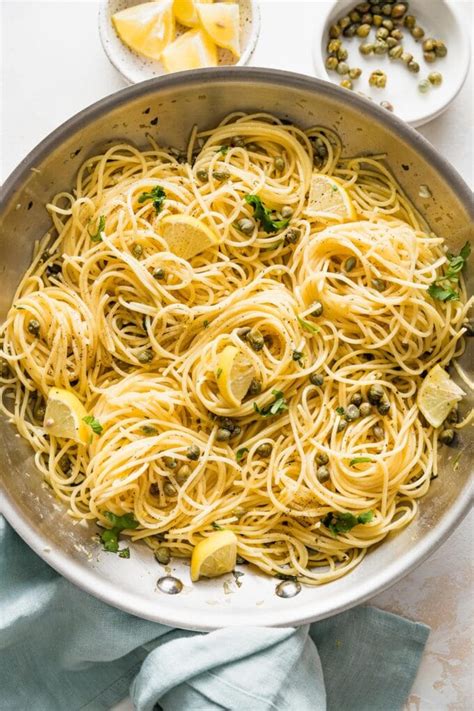 Lemon Caper Pasta (Easy, 20 Minutes!) - Nourish and Fete