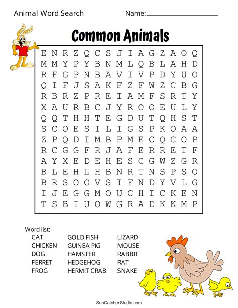 Animal Word Search Printable - Free Printable Templates