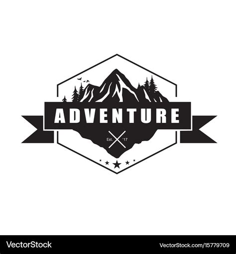 Mountain adventure logo template design Royalty Free Vector