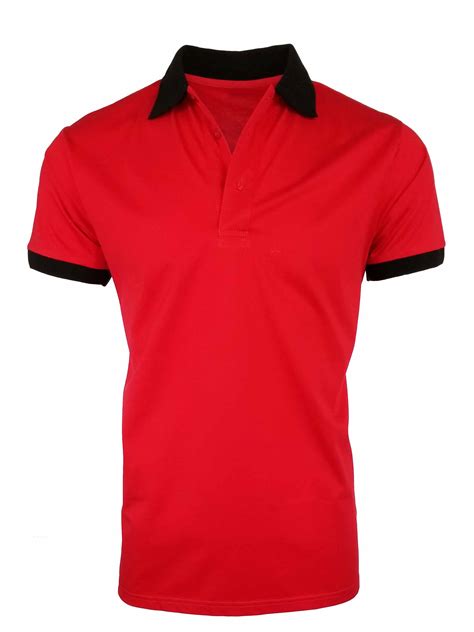 Men's Two Tone Mercerized Polo - Red and Black - Uniform Edit