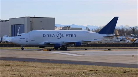 747 Dreamlifter Takeoff From PAE To IAB - YouTube