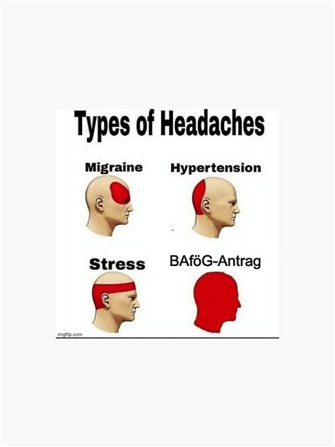 "Types of Headaches BAföG Application Meme" Sticker for Sale by TheNordicDesign | Redbubble