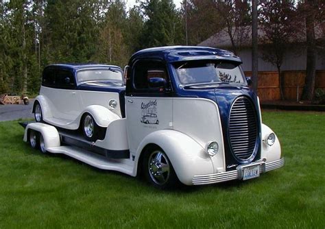 Cool times cool - Late 40s Ford COE truck and late 40's Ford sedan on back, : r/WeirdWheels