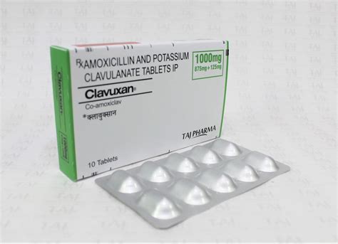 Amoxicillin and Clavulanate Potassium Tablets USP 875mg/125mg Taj Pharma - Taj Generics ...