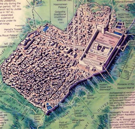 Layout of Jerusalem in the time of King Herod. | Bible history, Bible mapping, World history lessons