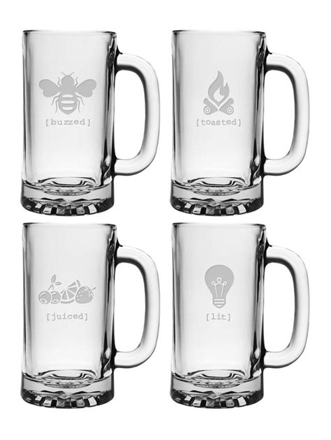 Tipsy Beer Mugs (Set of 4) by Susquehanna Glass Co. at Gilt | Glass beer mugs, Beer mugs, Beer glass