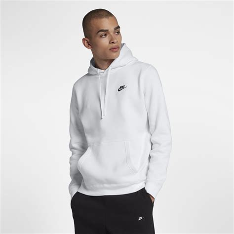 Nike Cotton Pullover Hoodie With Embroidered Logo in White for Men - Lyst