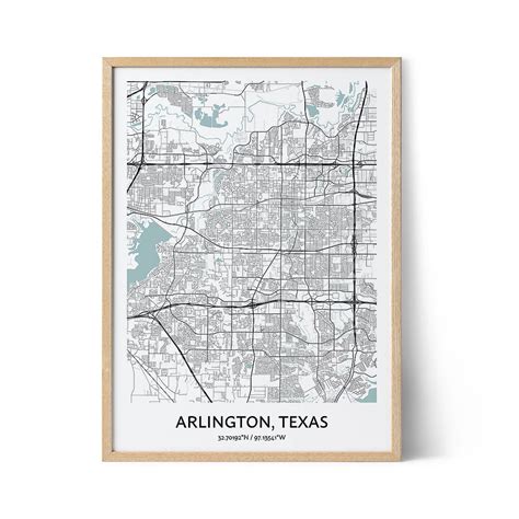 Arlington Texas Map Poster - Your City Map Art - Positive Prints