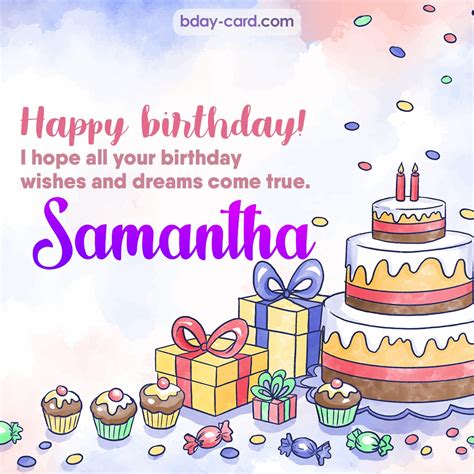 Birthday images for Samantha 💐 — Free happy bday pictures and photos | BDay-card.com