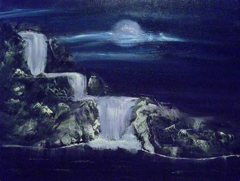 Waterfall in the Night Painting by Stanley Whitehouse - Fine Art America