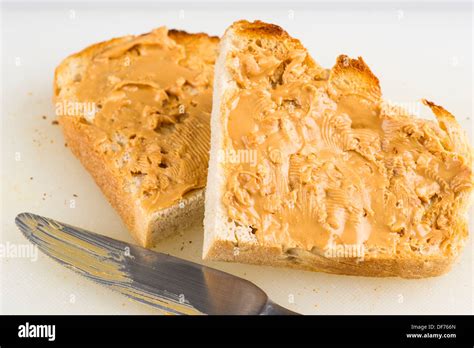 Peanut butter toast Stock Photo - Alamy